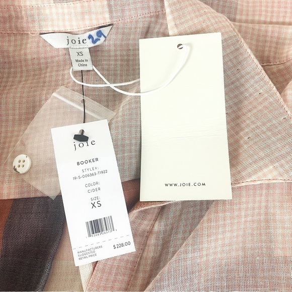 Joie Booker Reverse Plaid Button Up Size XS - Picture 5 of 6